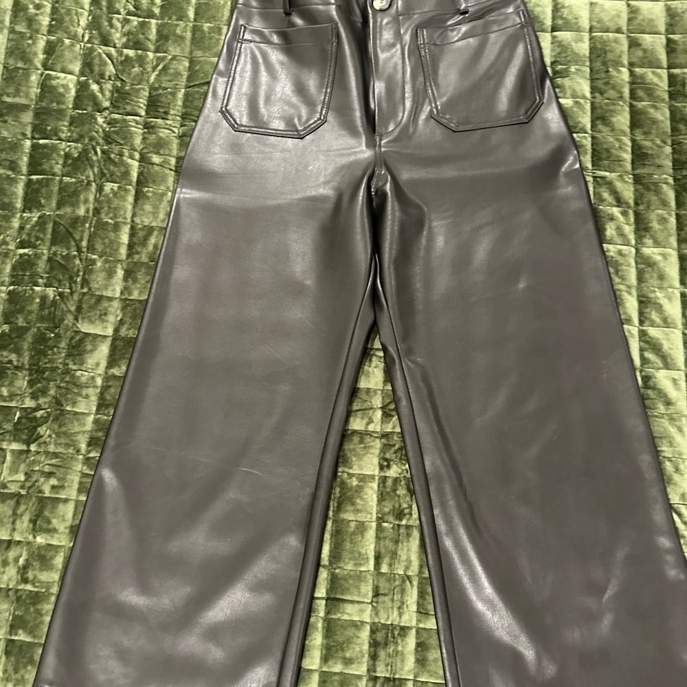 Maeve Faux Leather Trousers